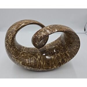 Modern Twisted Circle Freeform Sculpture Art Home Decor Earthtones Art DECO